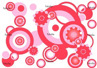 Wallmonkeys Peel and Stick Wall Graphic - Funky Red Circles on White Background - 18