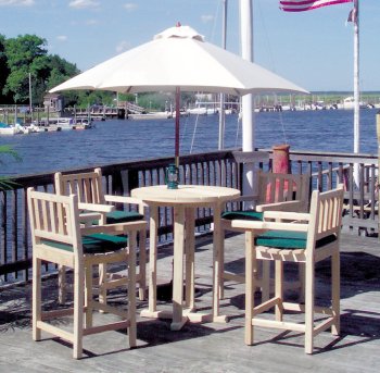 Tidewater Workshop White Cedar Outdoor Bar Dining Table
