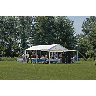 ShelterLogic 10x20 1-3/8" 8-Leg Canopy with Enclosure and Extension Kits (White)
