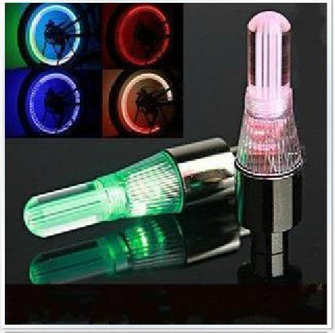 AIT Led Motorcycle Light Automatic Colorful Flash Tyre Wheel Valve Cap Light For Bicycle Motorcycle 2PCs