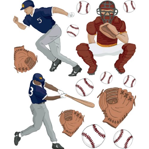 Instant Murals Baseball Wall Transfer Stickers - Sports Player