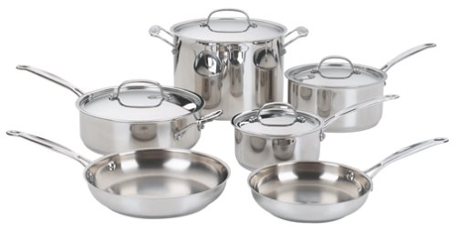 Cuisinart 77-10 Chef's Classic Stainless-Steel 10-Piece Cookware Set