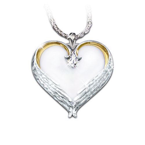 Forever In My Heart Sterling Silver Heart Shaped Pendant Necklace Sympathy Gift by The Bradford Exchange