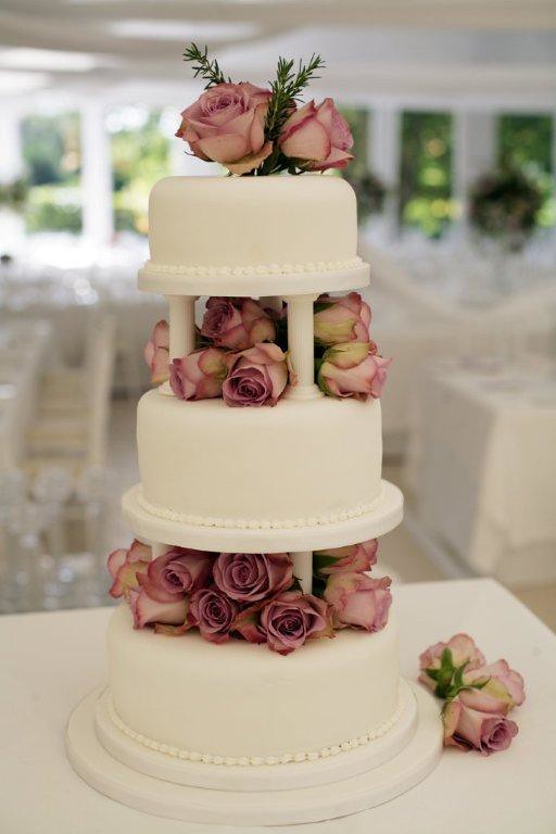 Dusty Rose Wedding Cake
