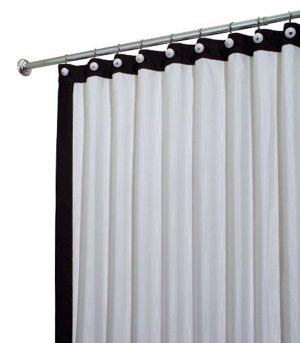 InterDesign Otto Framed Shower Curtain, White/Black