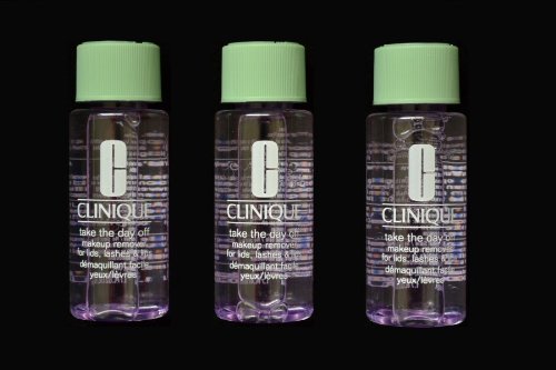 Lot of 3 Travel Size Clinique Take The Day Off Makeup Remover for Lids, Lashes and Lips Total 5.1 oz / 150 ml *Brand New*