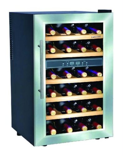 Deluxe 24 Bottles Dual Zone Wine cooler with Wood Shelves