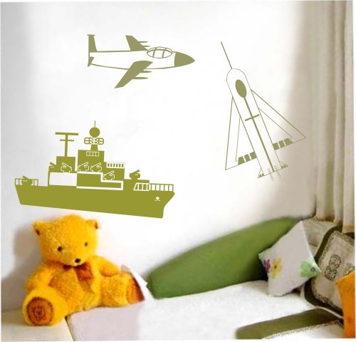 Decoration wall sticker wall mural decor-boy's room ship,fly boat,spaceship
