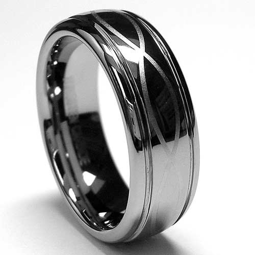 7MM Tungsten Ring with Laser Etched Infinity Design Size 9