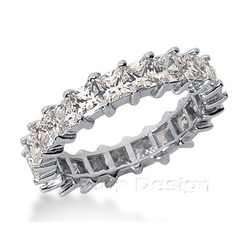 14K White Gold Princess Cut Diamond Eternity Ring: Anniversary (1.75ct.tw, HI Color, SI2-3 Clarity)