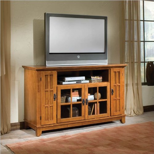Home Styles Arts Crafts Entertainment Credenza in Cottage Oak