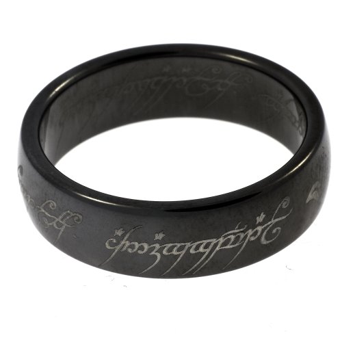 The Lord of the Rings - The original Jewelry - THE ONE RING - Titanium Blackline Ring - Size 7