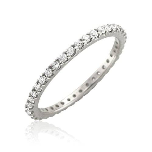 14k White Gold Diamond Eternity Band Ring (H, I1, 0.50 carat)