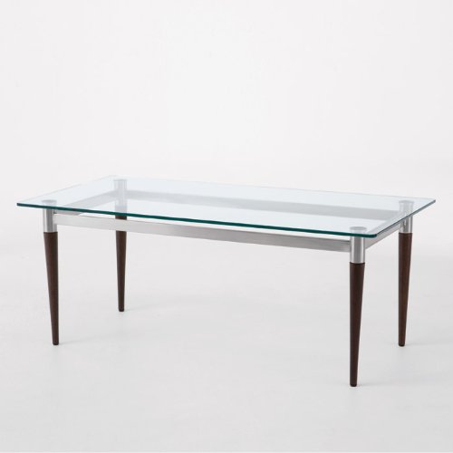 Siena Glass Top Coffee Table Glass Top/Cherry Finish Legs