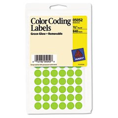 Avery Removable Color Coding Labels, 0.5 Inches, Round, Pack of 840 (05052)