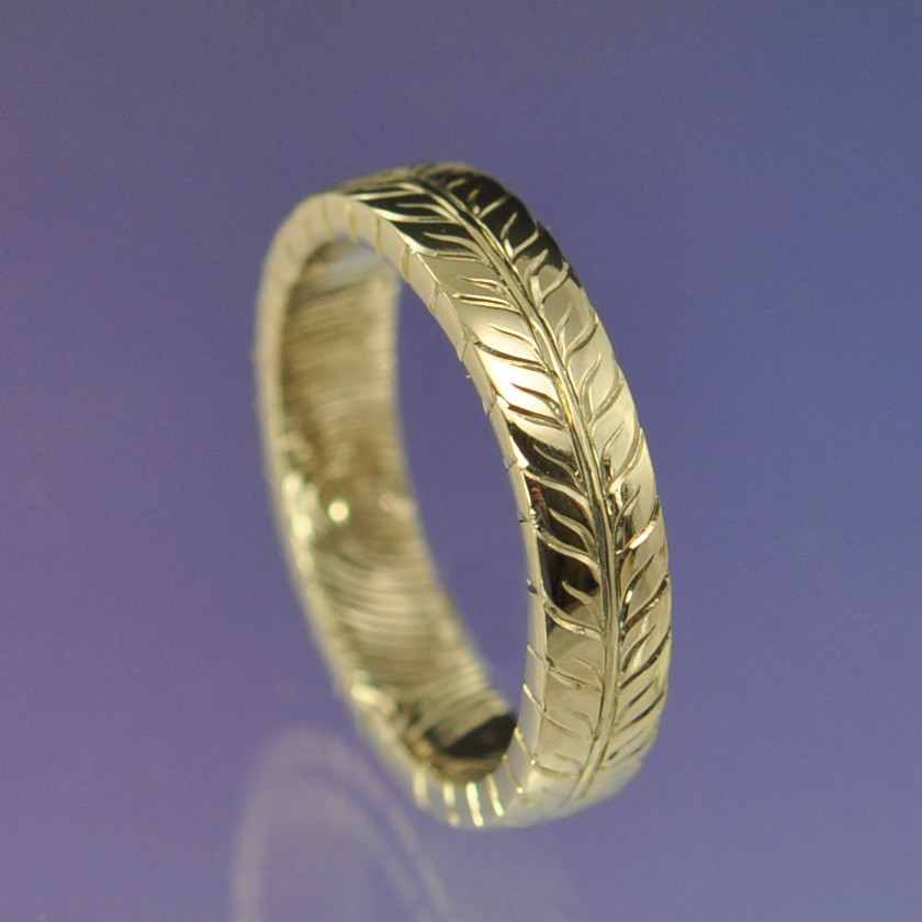 Laurel Leaf Fingerprint Ring