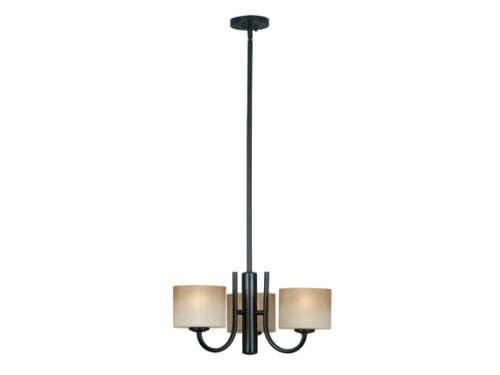 Kenroy Home 80330ORB Matrielle Three-Light Convertible Chandelier With 7-Inch Glass Shades, Oil Rubbed Bronze