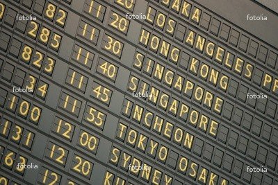 Wallmonkeys Peel and Stick Wall Graphic - The Ticker Board Sign Announcing Arrivals and Departures. - 36