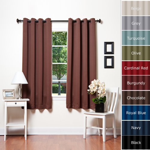 Chocolate Grommet Top Thermal Insulated Blackout Curtain 63