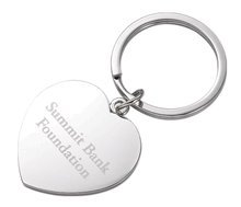 Personalized Silver Heart Key Chain - Romantic gift idea - Wedding