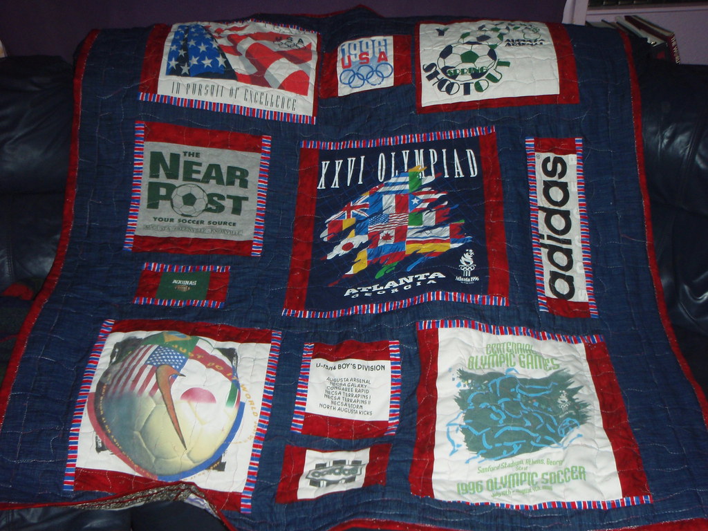 Olympic themed t-shirt quilt-made by me