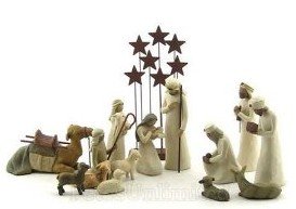 Willow Tree 14 Piece Starter Nativity Set By Susan Lordi with Go Green! Compressed Bamboo Towels