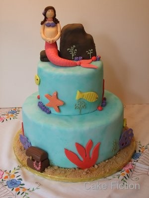 Under the Sea with Baby and me Mermaid Cake