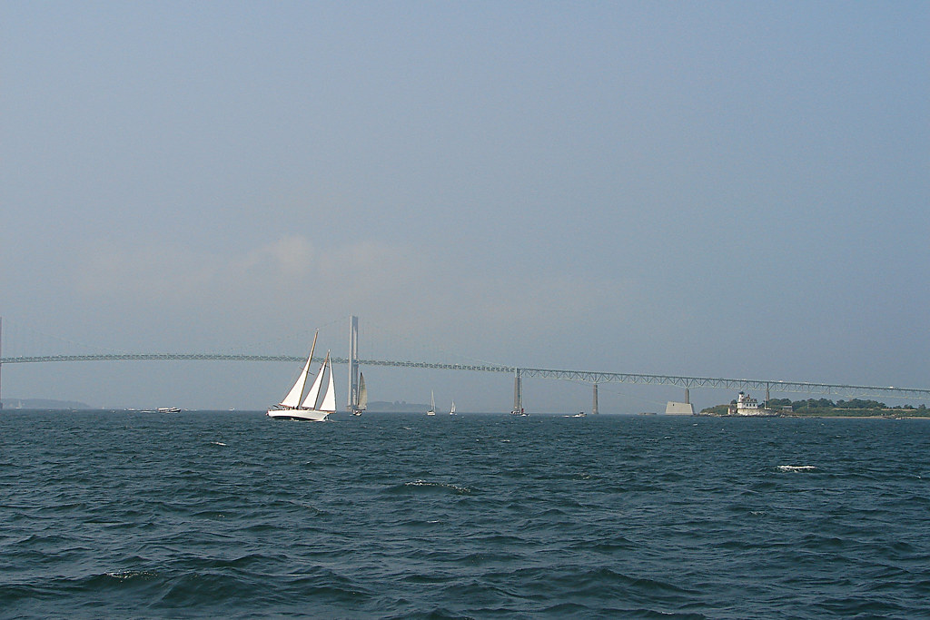 Newport Pell Bridge and Sailboat