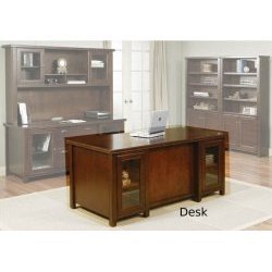Kathy Ireland Home by Martin Furniture Tribeca Loft Double Pedestal Wood Executive Desk in Cherry