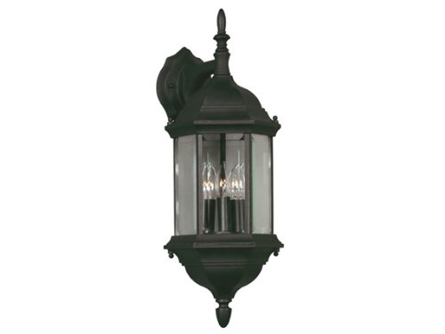 Kenroy Home 16267BL Custom Fit 5-In-1 3-Light Wall Lantern, Black
