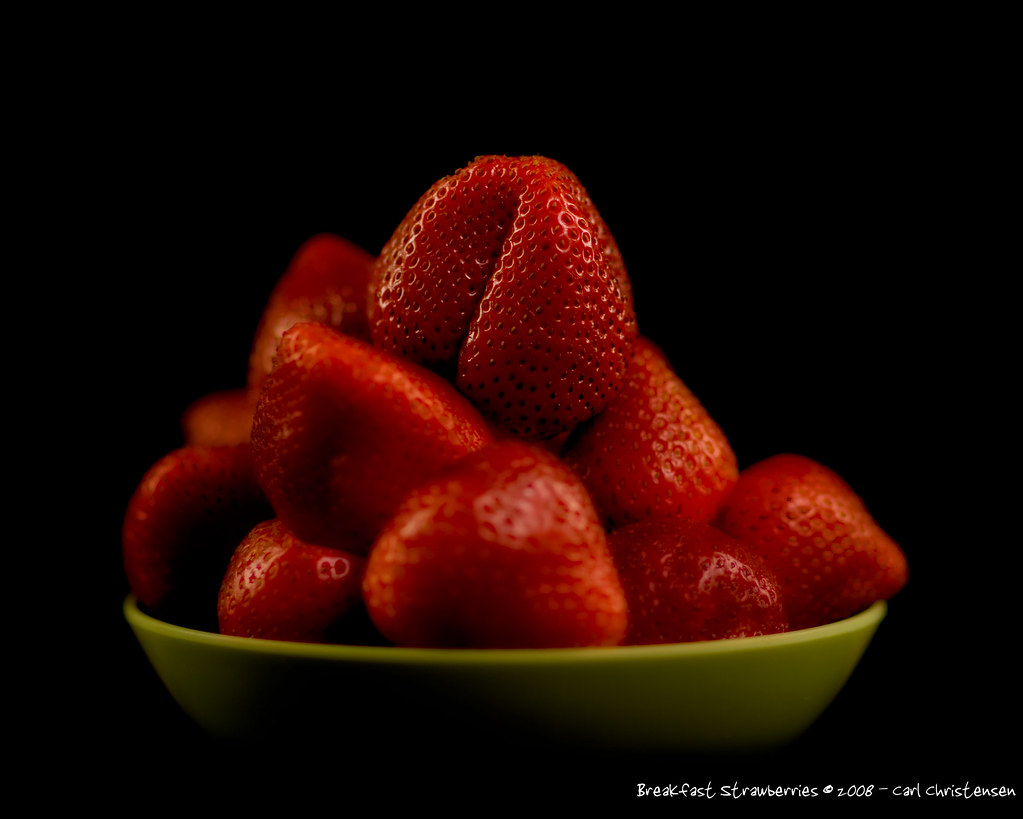 Breakfast Strawberries on Black