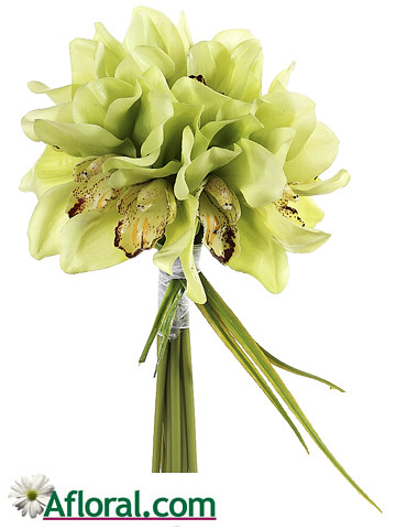 Green Cymbidium Orchid Bouquet