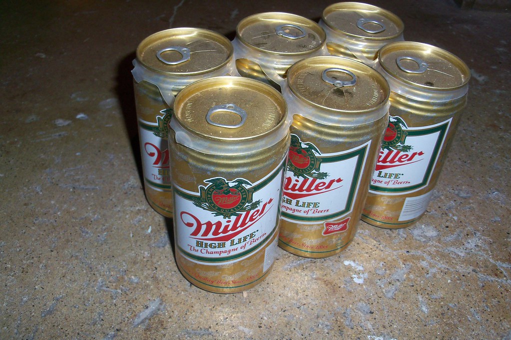 Miller Beer Six Pack w/ Pull Tab Cans
