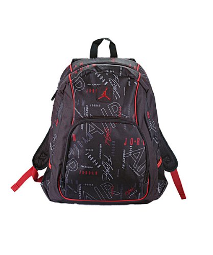 Jordan Boys Black & Red Print Backpack (Print)
