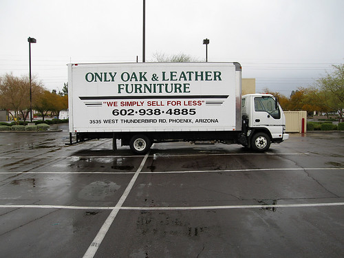 only oak & leather furniture truck