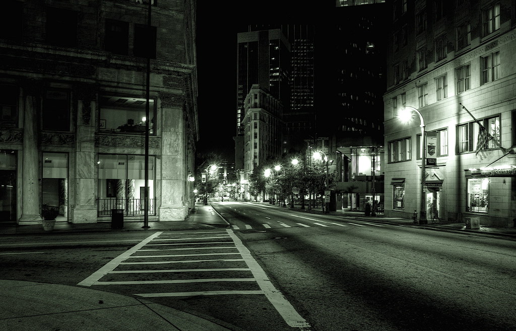 atlanta. night. empty street.