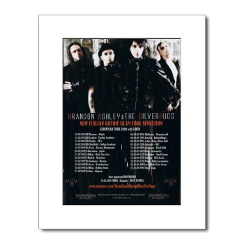 BRANDON ASHLEY AND THE SILVERBUGS European Tour 2009 15x12in Matted Music Print - White