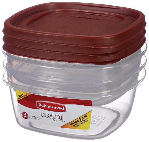 Rubbermaid 7J95 Easy Find Lid Medium Value Pack Food Storage Containers