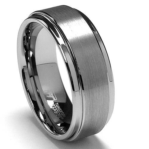8MM High Polish / Matte Finish Men's Tungsten Ring Wedding Band Size 9