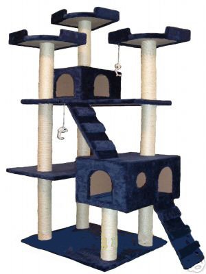 GoPetClub Cat Tree Condo Scratcher Post Pet Bed Furniture F2040-Blue