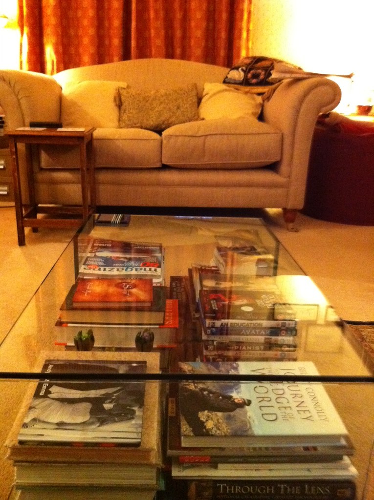 Glass coffee Table with storage