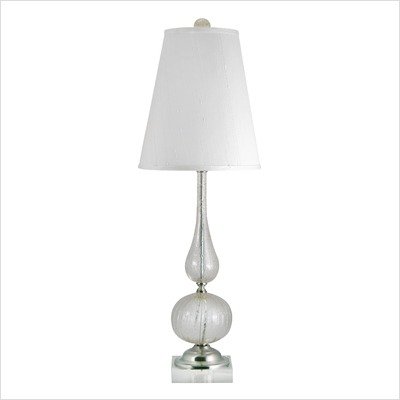 Glass Hand Blown Venetian Table Lamp in Clear/Gold