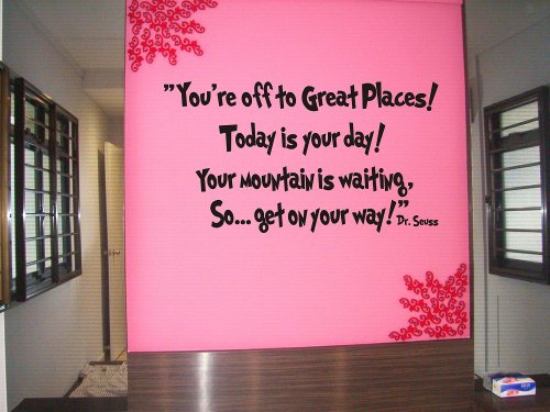 Dr seuss You're off to great places... Wall art vinyl letters decals love kids bedroom