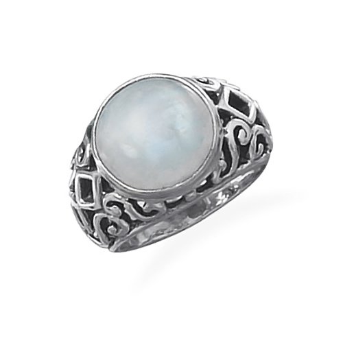 Bling Jewelry 925 Sterling Silver Celtic Moonstone Ring Twilight Bella Style size 9