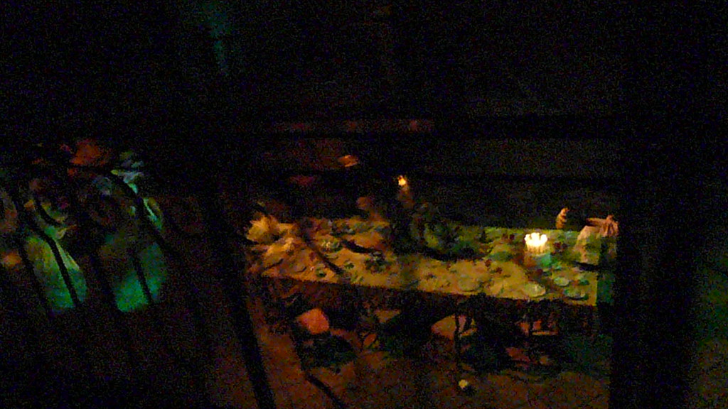 Haunted Mansion dining table with Hidden Mickey