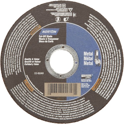 Norton Metal Right Cut Right Angle Grinder Reinforced Abrasive Flat Cut-off Wheel, Type 01, Aluminum Oxide, 7/8