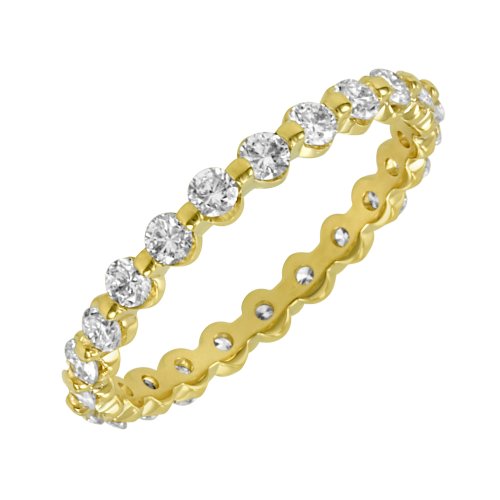 14k Yellow Gold Shared-Prong Diamond Eternity Band (1 cttw, H-I Color, SI2 Clarity), Size 5
