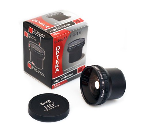 Opteka HD 0.20X Professional Super AF Fisheye Lens for Nikon D40, D40x, D5000, D50, D60, D70, D70s, D80, D90, D100, D200, D300, & D700 Digital SLR