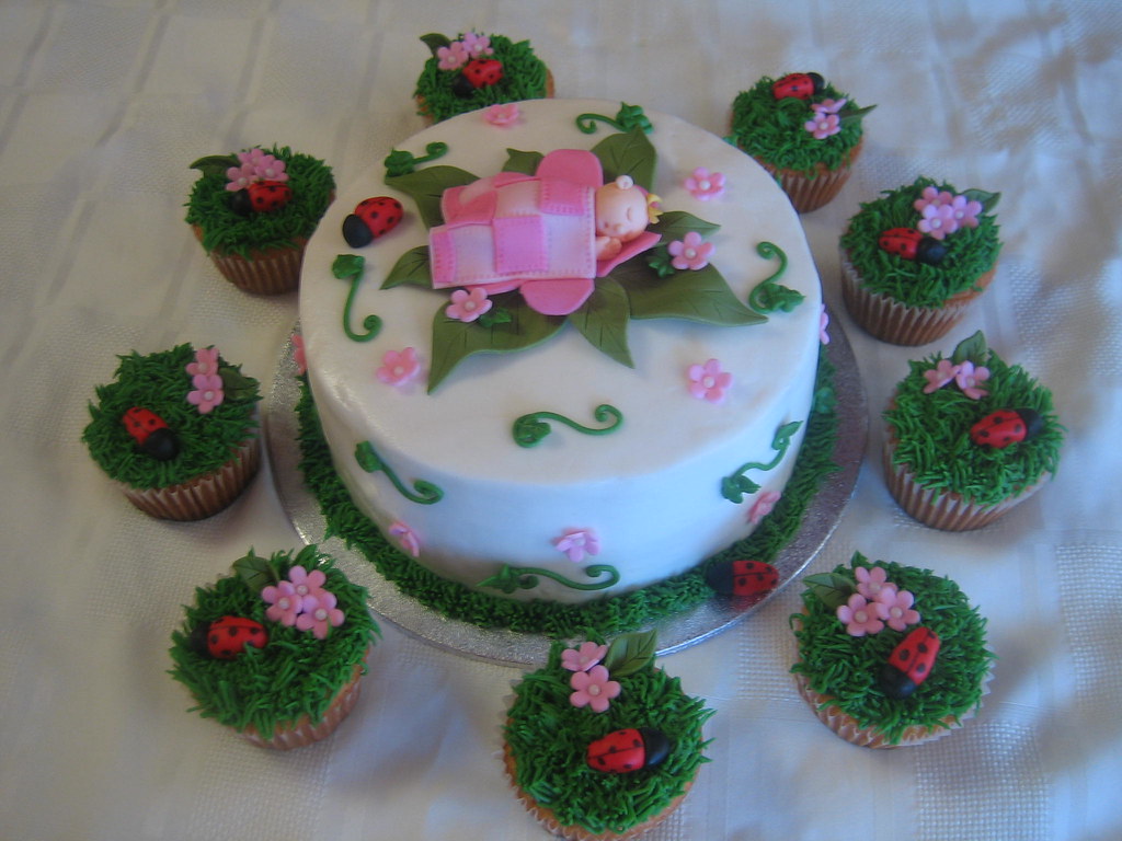 Garden Themed Baby Shower Cake/Cupcakes