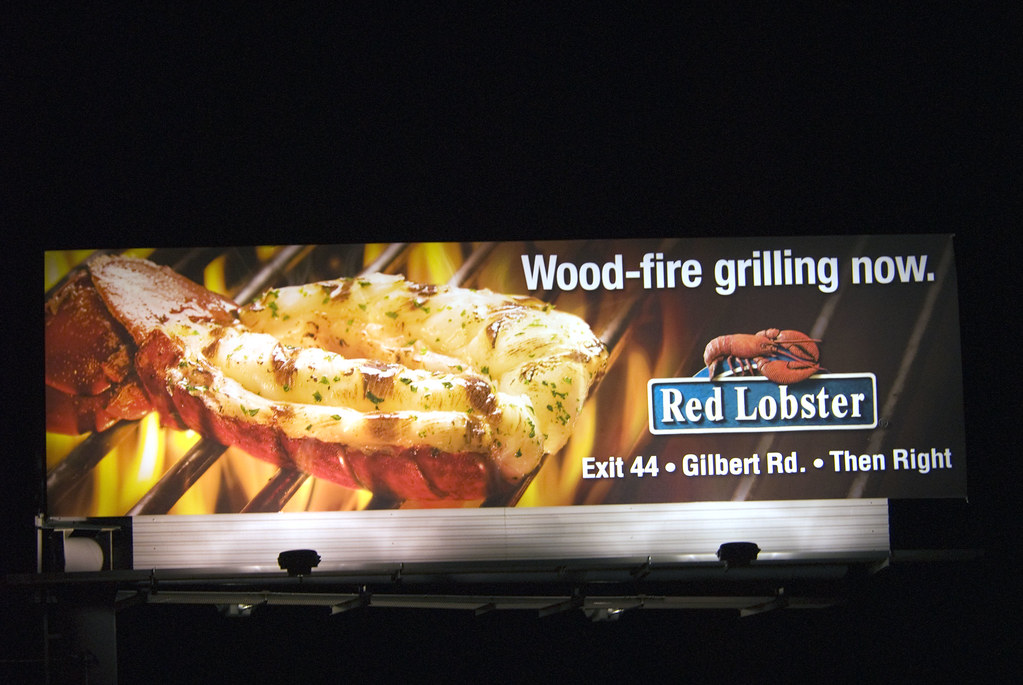 Wood-fire grilling now at Red Lobster - Santan Freeway Loop 202 billboard